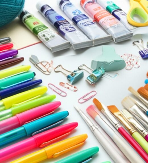stationery collection with various art and craft supplies stationery collection with various art and craft supplies