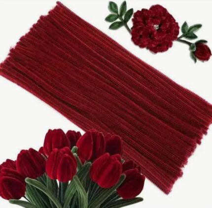 Pack of 100pcs Colour Pipe Cleaners | Velvet Sticks | Velvet Wire | Fuzzy Wire Pipe Cleaner | Velvet Pipe Cleaners for Craft